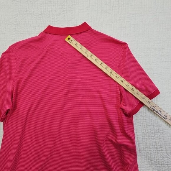 Calvin Klein The Liquid Touch Polo Men's Medium Pink Red Stripe EUC LN Tennis - Picture 14 of 16